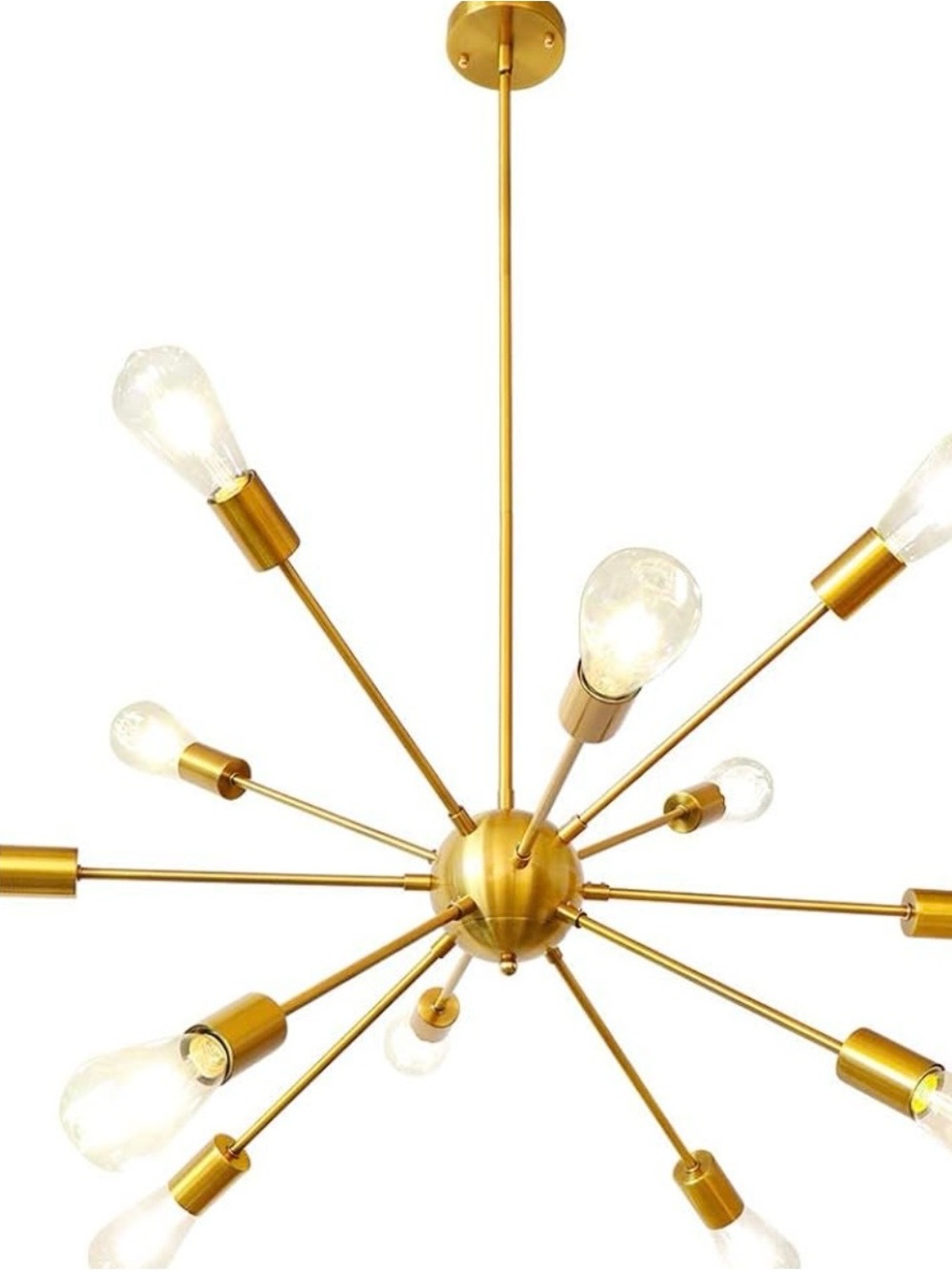 Gold Sputnik Chandelier Pendant Light - Modern Home Ceiling Light Fixture